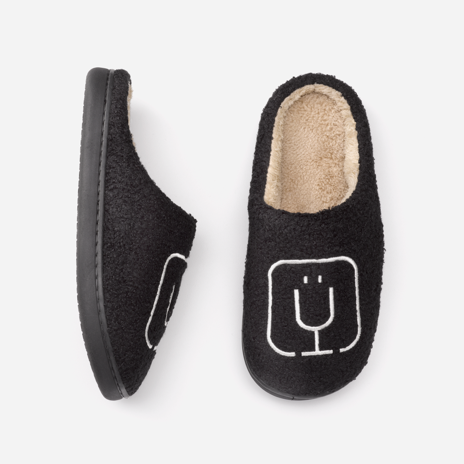 brumate-fuzzy-slippers-black-j6 apparel-slippers-above.png
